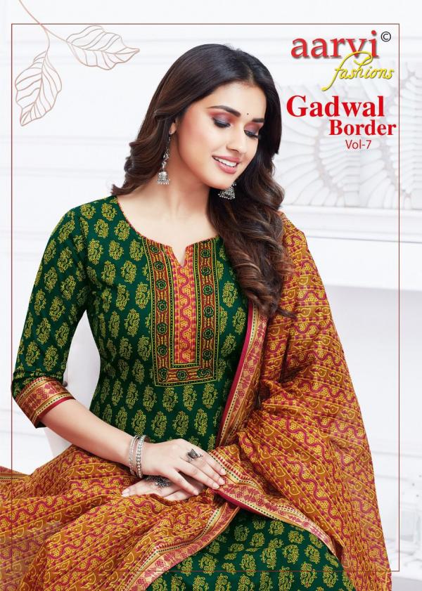 Aarvi Gadhwal Border Vol-7 Cambric Cotton Designer Dress Material